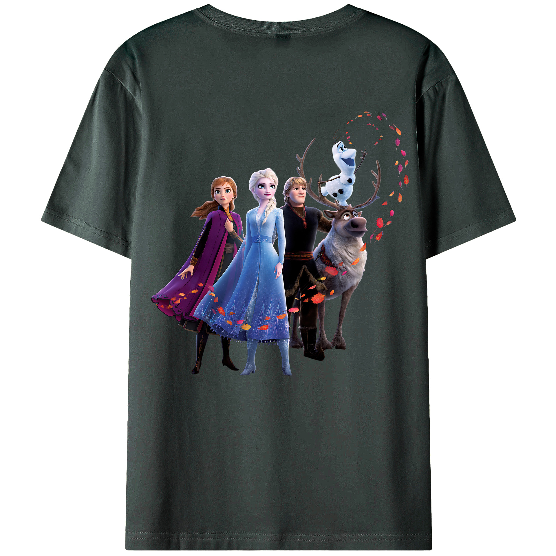 （画像用） アナと雪の女王 アンナ エルサ Frozen Anna Elsa 綿100％ メンズ半袖Tシャツ（バックプリント） 通気性